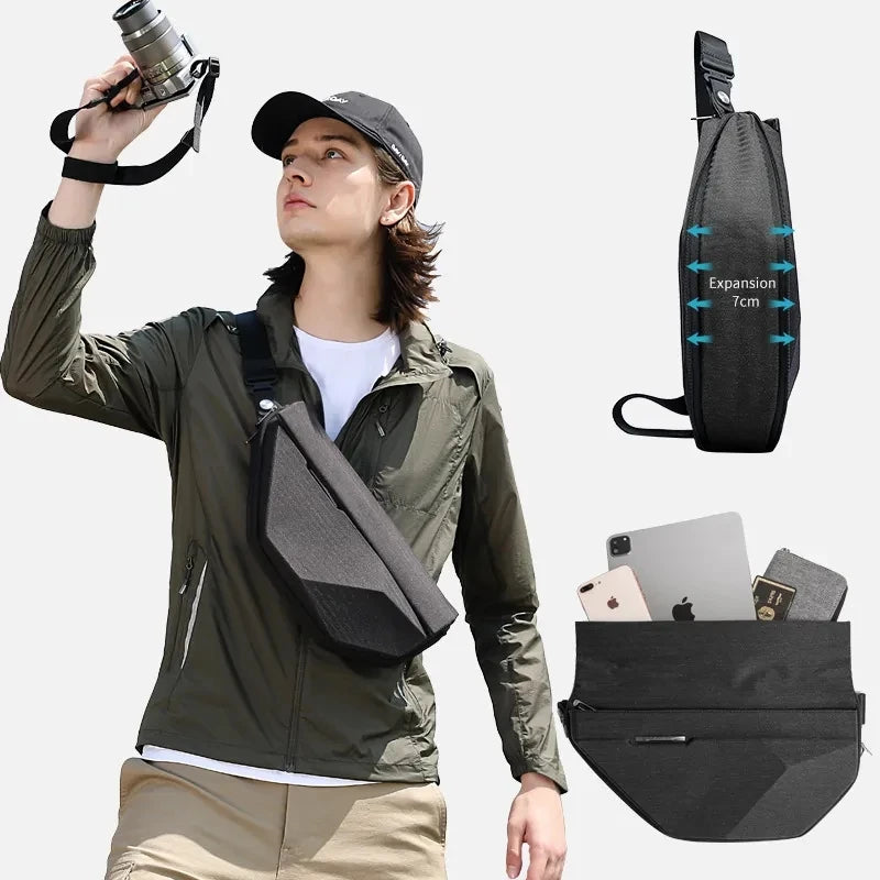 BANGE Cross Man Anti-theft Bag Multifunction Hard Shoulder Bags Messenger Chest Sling Crossbody Bags Travel For 7.9 inch iPad